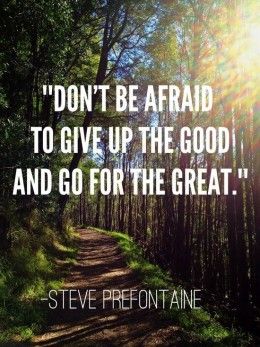 Don't be afraid to give up the good and go for the great